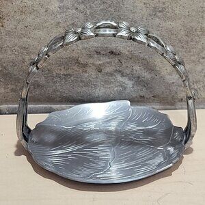 Hand Wrought Hammered Aluminum Basket Coaster Caddy